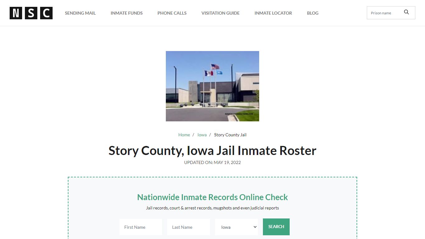 Story County, Iowa Jail Inmate Roster